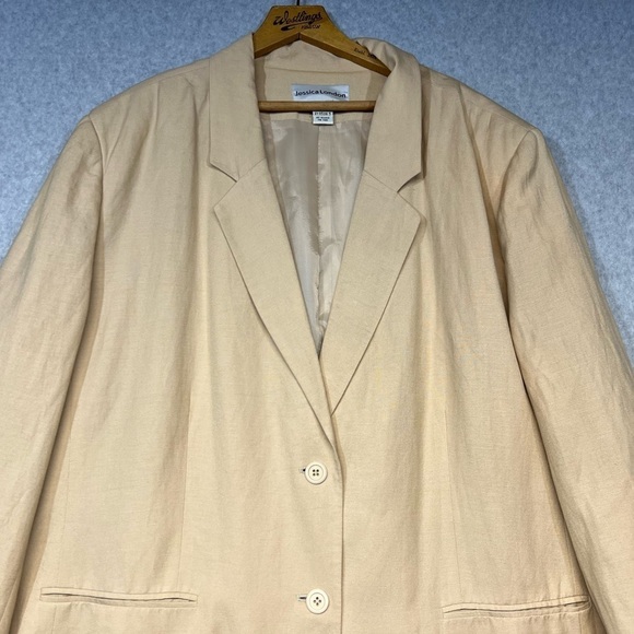 Jessica London Blazer Womens 26W Linen Blend Jacket Plus Size - Picture 3 of 7